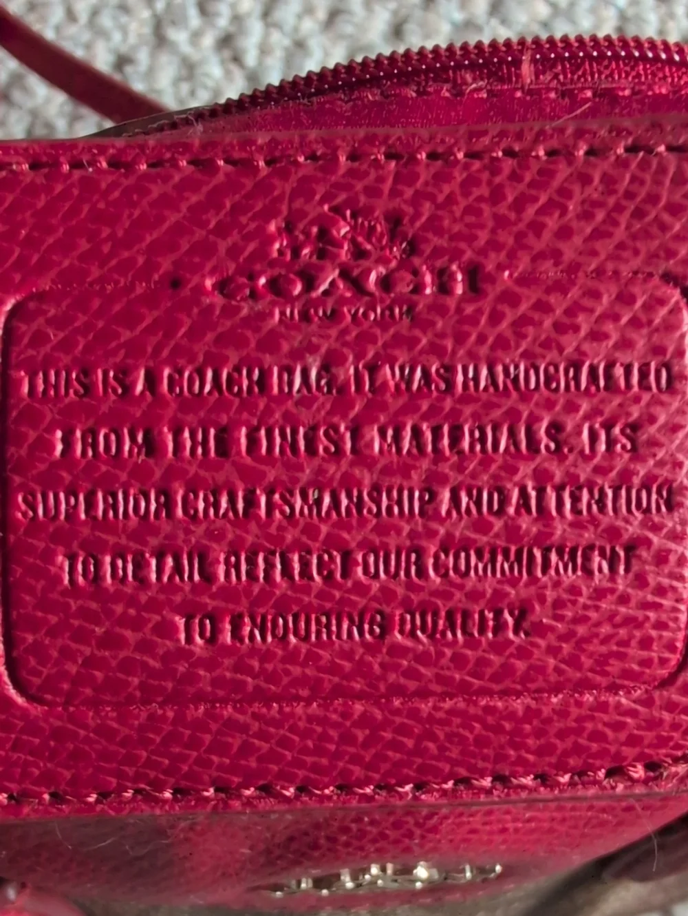 Coach Brown Signature Canvas Satchel with Red Trim - Pre 1994